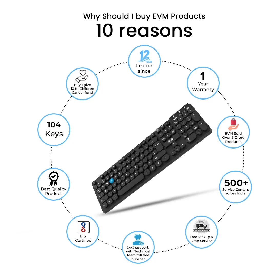 EVM Wired Keyboard Black (EVM-WDK-315) view 4
